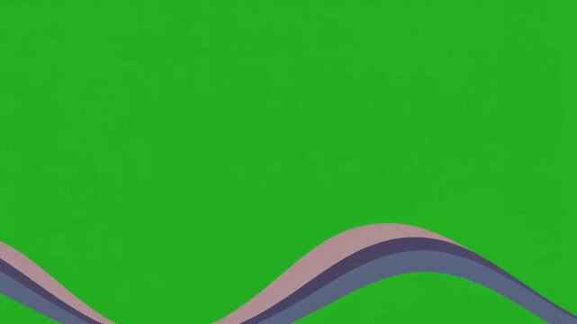 Abstract flowing wave shape isolated on green screen chroma key background.