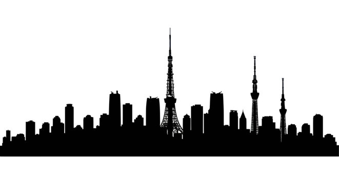 Tokyo city skyline silhouette