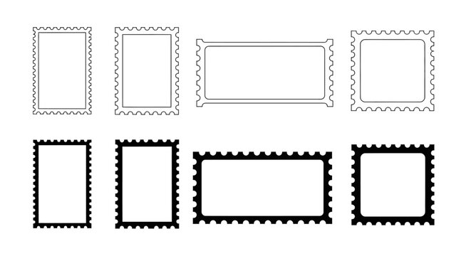 Stamp, label, and badge templates, vector graphics, blank frames, customizable borders
