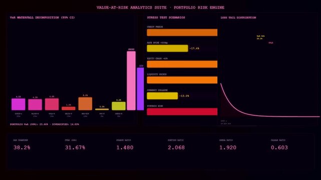 Three panels displaying a market volatility index for financial analysis showing changing data trends on a digital interface with colorful bar charts and numerical statistics