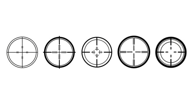 Crosshair, target, aiming, sight icons, vector set