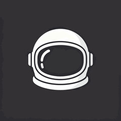 A simple illustration of a space helmet on a dark background © Zachary
