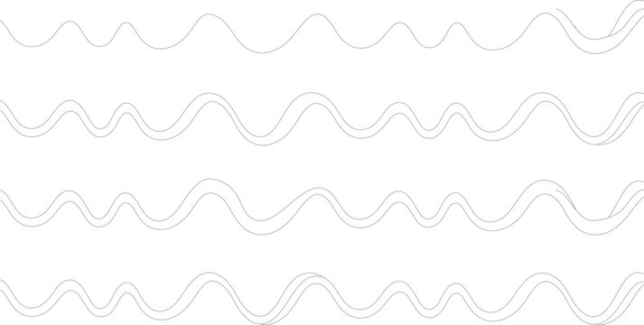 Abstract minimalist background featuring four rows of irregular black wavy lines on a plain white backdrop. Simple hand-drawn style with horizontal undulating sinusoidal curves.