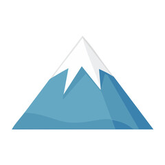 Fototapeta premium Stylized mountain icon with snow cap