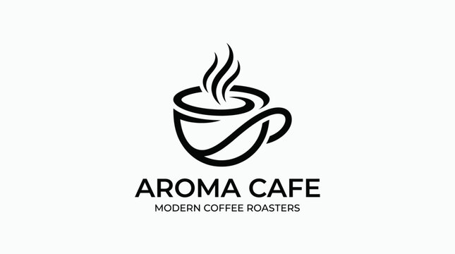 Aroma Cafe Modern Coffee Roasters Logo.