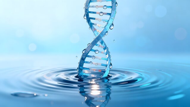 DNA helix in water ripple