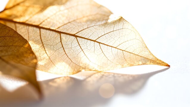 Golden leaf with intricate vein patterns