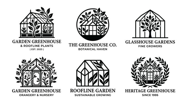 Greenhouse Garden Logo Designs.