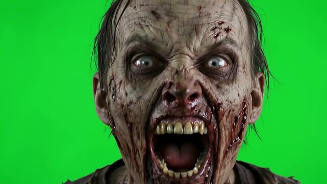 Ultra-realistic zombie face in 4k