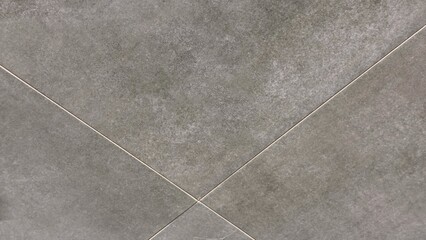 Fototapeta premium Olive grey concrete tile texture background with geometric diagonal grout lines and matte stone surface
