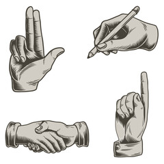 Cool hand gesture design element set © Rawpixel.com