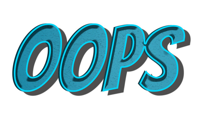 Oops comic png retro style lettering illustration