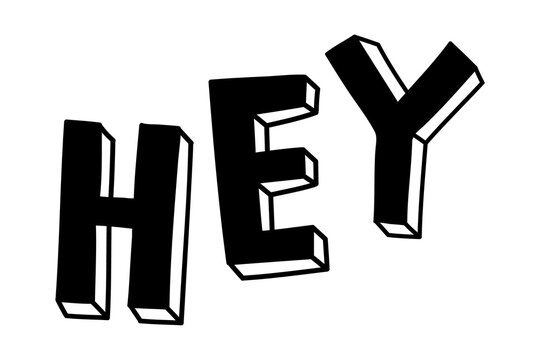Hey png greeting message typography