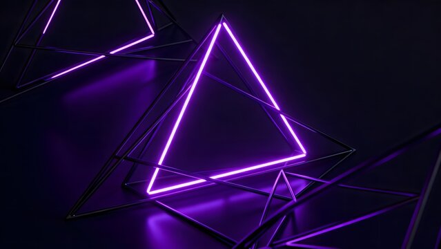 Neon triangle geometric art