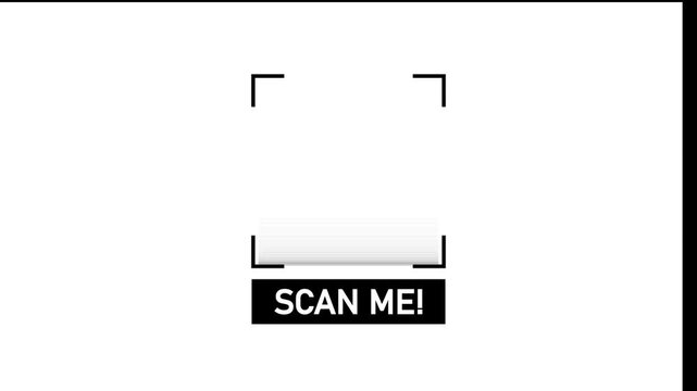 QR Code Scanning Animation with Scan Me Text White Background