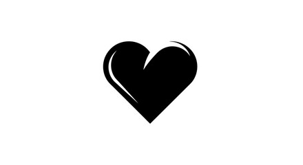 Obraz premium Minimalist Black Heart Shape Graphic Design Icon.