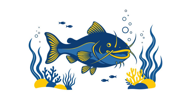 Large Blue Fish with Yellow Fins.