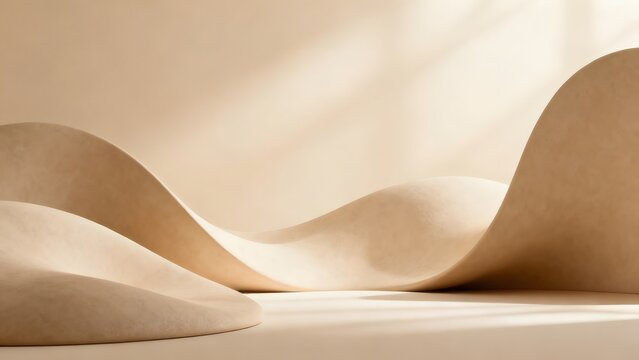Abstract wavy forms in warm tones