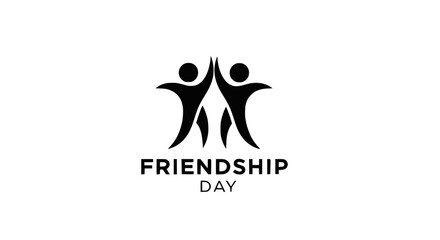 Fototapeta premium Friendship Day Logo Design with Two People High Fiving