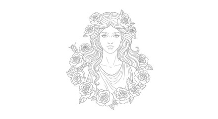 Fototapeta premium Woman with flowers in hair portrait.