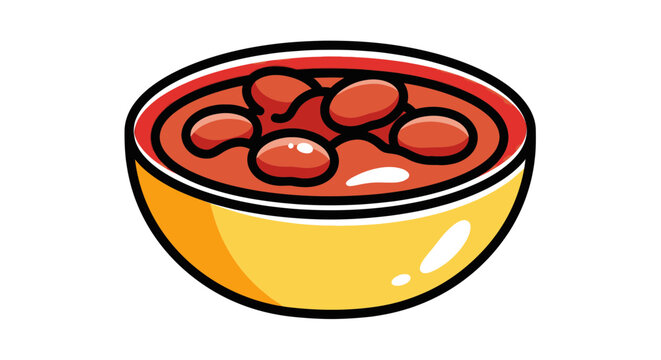 Bowl of red beans or tomatoes.