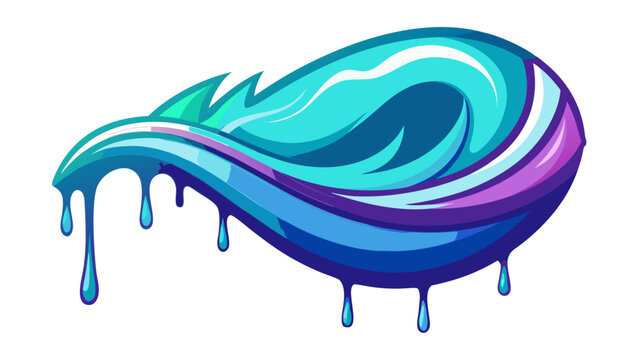 Abstract wave shape with melting liquid blue and purple gradient paint effect abstract gradient splatter creative artistic background isolated illustration geometric stylized decorative