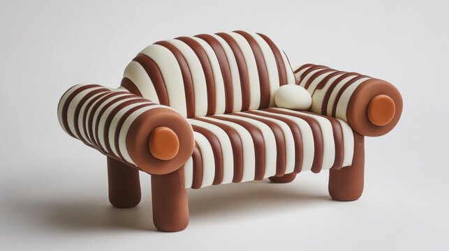 Striped miniature couch