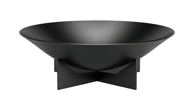 Minimalist black metal fire pit bowl for outdoor patio