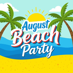 Obraz premium august beach party poster