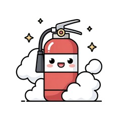 Naklejka premium Cute cartoon illustration of a smiling robot character in flat vector style with thick border.