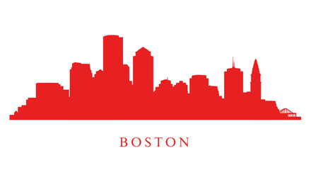 Obraz premium Boston city skyline silhouette
