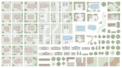 Comprehensive Collection of CAD House and Landscape Design Elements © Dileesha