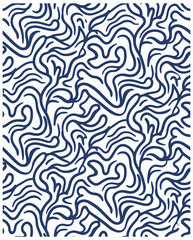 Obraz premium Vector Illustration retro organic seamless pattern with minimalist wavy shapes groovy background for wallpaper and fabric