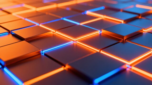 Geometric pattern with glowing edges