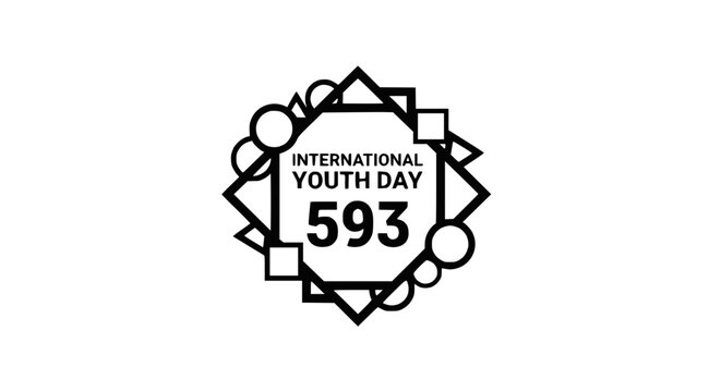 International Youth Day 593 Logo with Geometric Shapes and Circles
