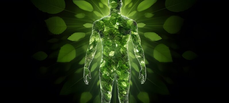 green leaf humanidad full body. Generative AI