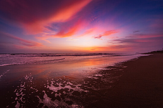 A Beautiful Sunset in some Beach.