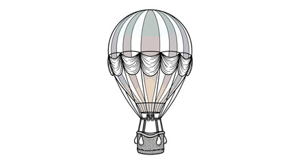 Naklejka premium Vintage Hot Air Balloon Illustration - Retro Travel Adventure