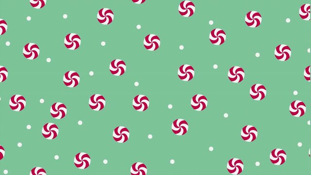 Striped sugar candy seamless pattern animation. Red and white striped sugar candy pattern. Season greetings background. New year background