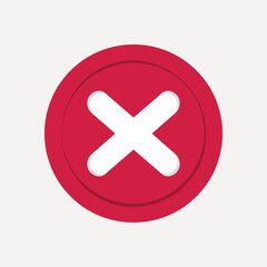 Fototapeta premium Red circle with white cross vector