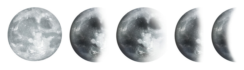 PNG Lunar phases in sequence on transparent background © Rawpixel.com