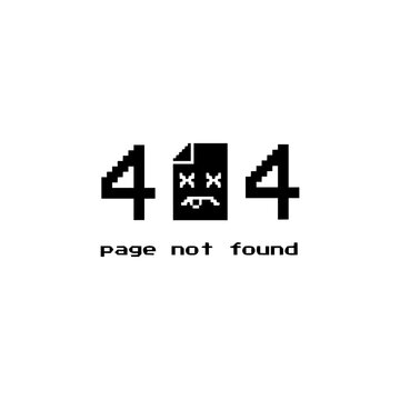 Pixelated 404 Error Page Not Found