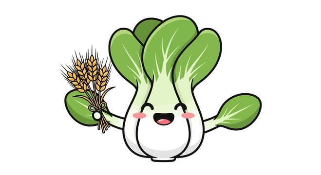 happy vegetable cartoon character