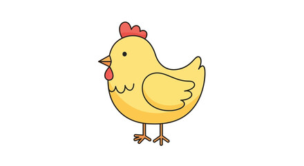 Cute cartoon chick, simple illustration, white background © padang