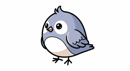 Cute cartoon chickadee bird illustration © padang