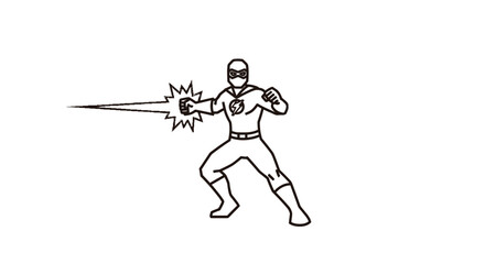 Fototapeta premium Superhero firing energy blast, comic style illustration