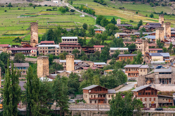 Fototapeta premium Western Asia, South Caucasus, Republic of Georgia, Samegrelo-Zemo, Svaneti. Ushguli. Area was recognized UNESCO World Heritage Site in 1996.