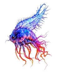 Fototapeta premium Strange, vibrant fish with elaborate fins