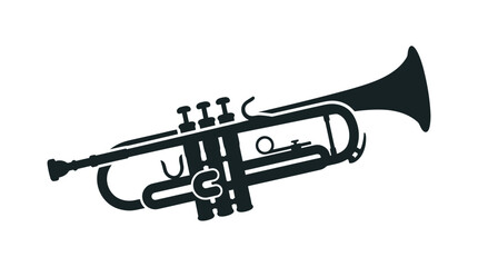 Obraz premium Silhouette of a Trumpet, Brass Musical Instrument Icon