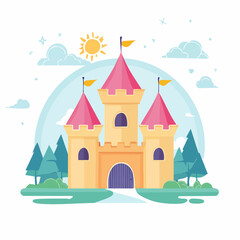 Fototapeta premium Fairytale Castle Illustration